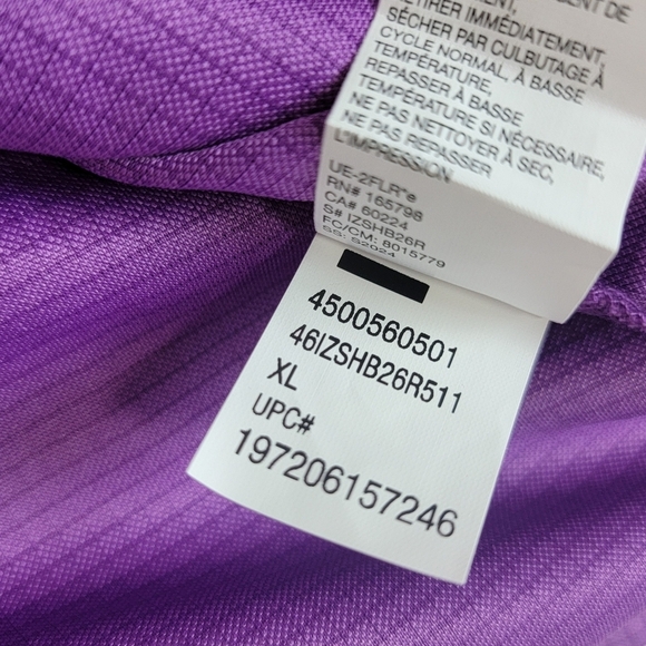 IZOD NEW Golf Pro Tech Grid Polo Shirt Mens XL Purple Short Sleeve Quick Dry - Picture 12 of 15
